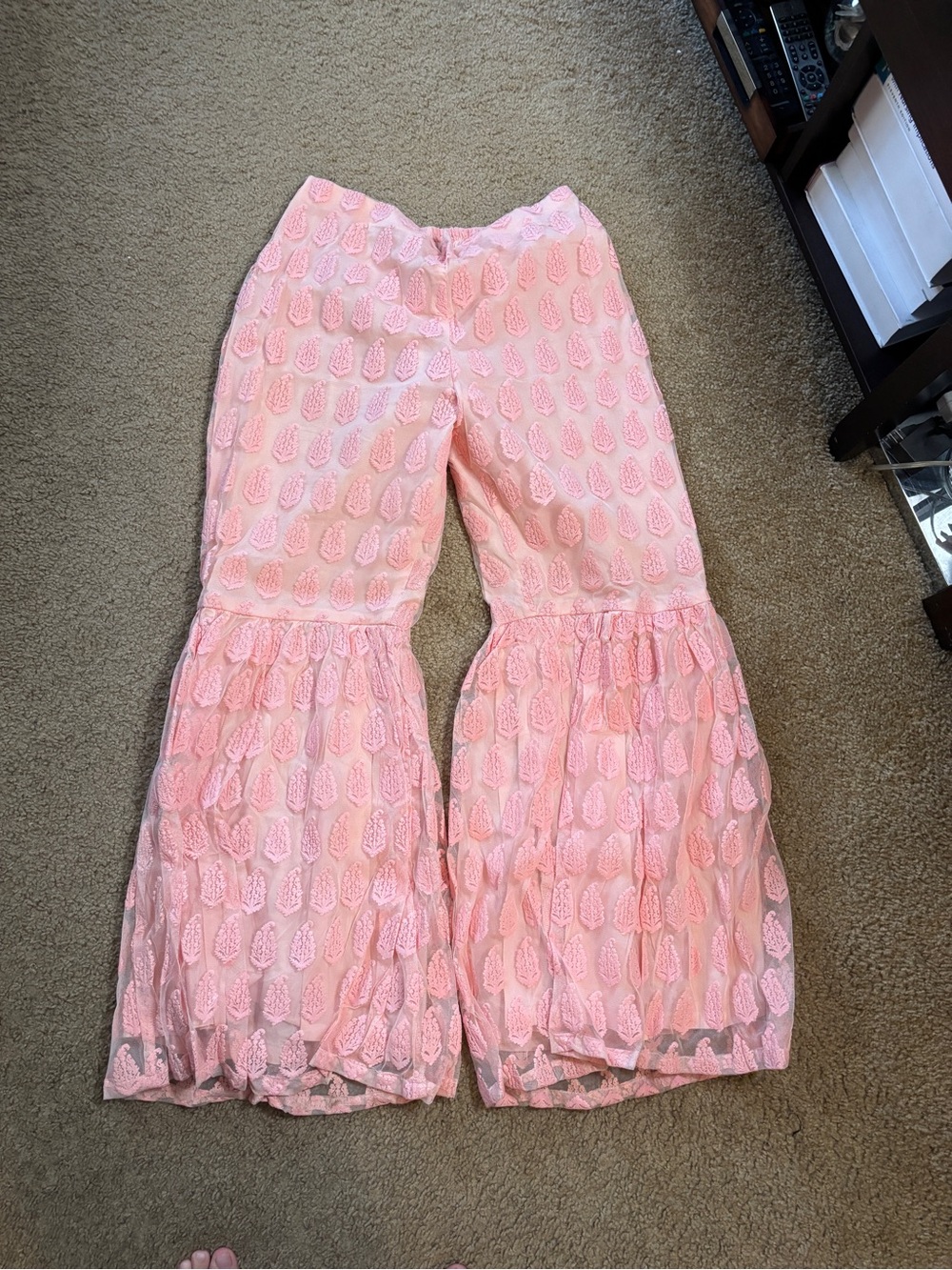 Maria B Delicate Pink Lace-Embellished Dress - Picture 5 of 8